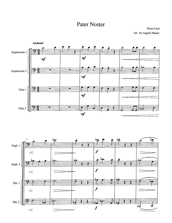 Pater Noster (Tuba Quartett EETT) (Quartett (Tuba)) von Franz Liszt