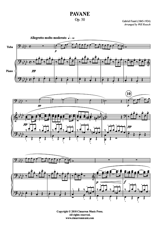 Pavane Op. 50 (Tuba + Klavier) (Klavier  Tuba) von Gabriel Faure
