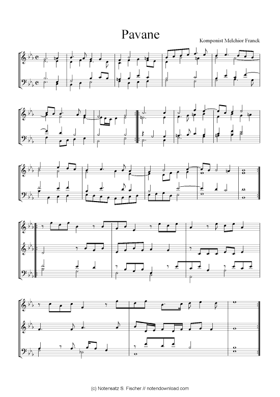 Pavane (Quartett in C) (Quartett (4 St.)) von Melchior Franck