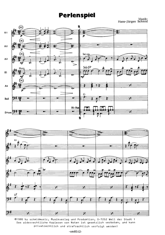 Perlenspiel (Akkordeonorchester) Partitur (Akkordeonorchester) von Hans-Juergen Schmid
