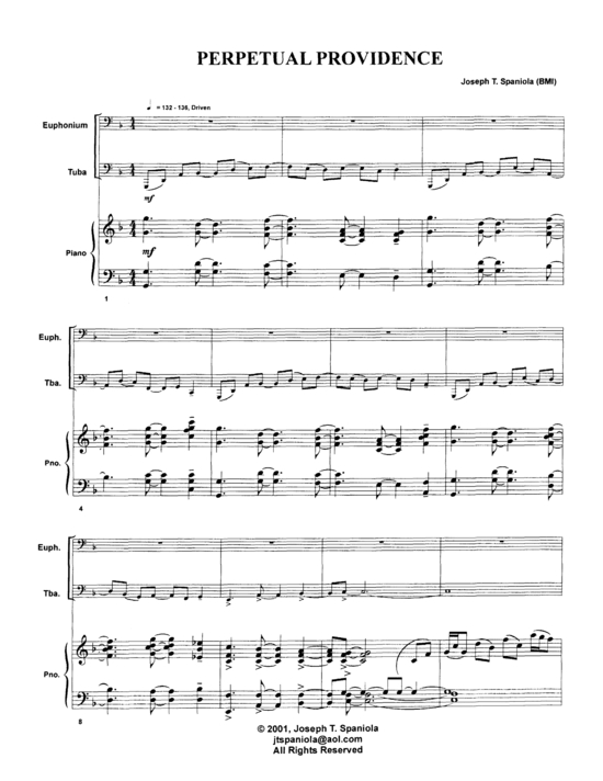 Perpetual Providence (Euphonium Tuba + Klavier) (Trio (Klavier  2 St.)) von Joseph Spaniola