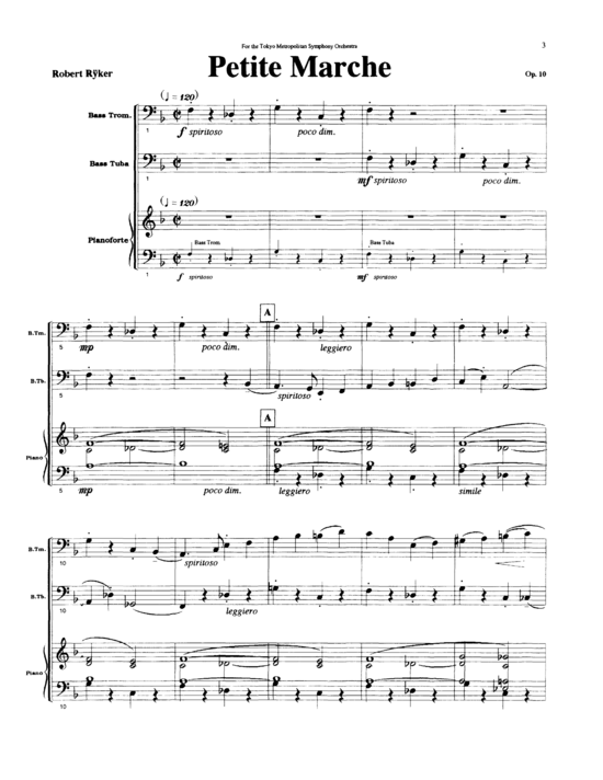 Petite March (Bass Posaune Euphonium Tuba + Klavier) (Trio (Klavier  2 St.)) von Robert Ryker