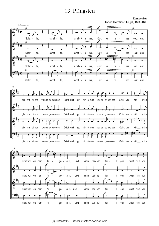 Pfingsten (Gemischter Chor) (Gemischter Chor) von David Herrmann Engel (1816-1877)