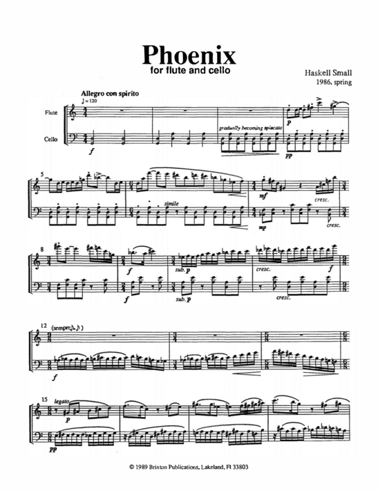 Phoenix (Fl te und Cello) (Duett (2 St.)) von Haskell Small