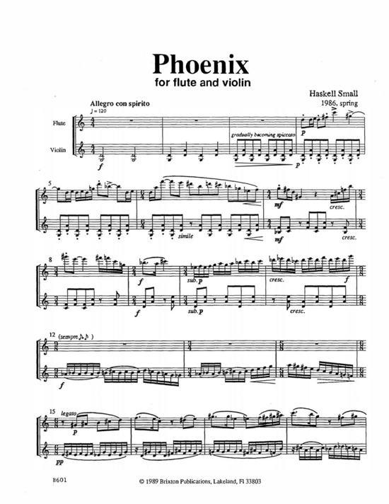 Phoenix (Fl te und Violine) (Duett (2 St.)) von Haskell Small