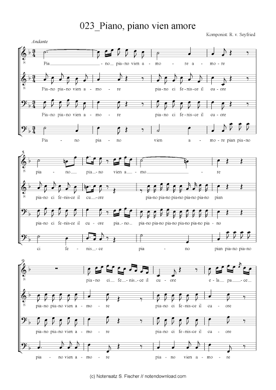 Piano piano vienamore (M nnerchor) (M nnerchor) von R. v. Seyfried