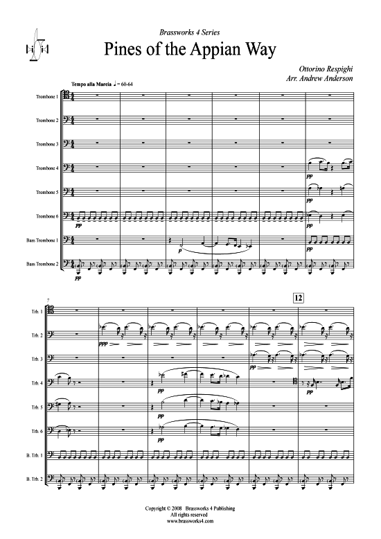 Pines of the Appian Way (Posaunen Ensemble) (Ensemble (Blechbl ser)) von Ottorino Respighi