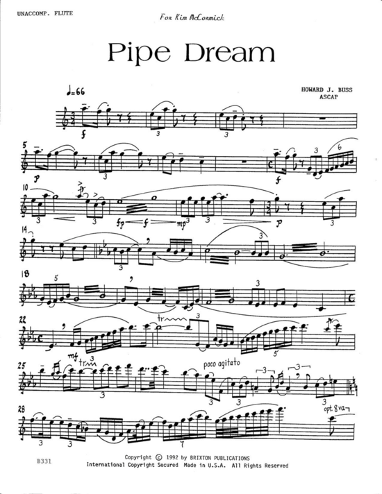 Pipe Dream (Fl te Solo) (Querfl te) von Howard J. Buss