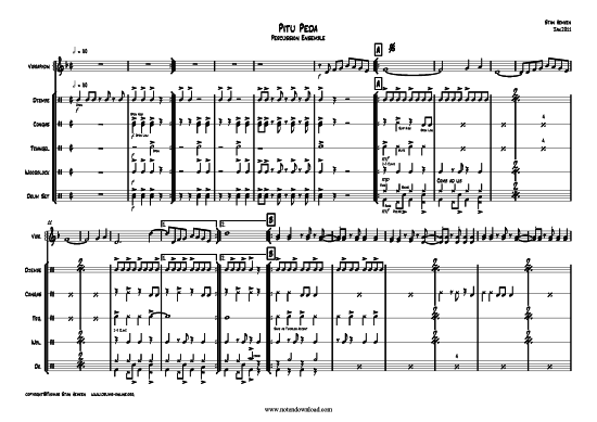 Pitu Peda (Schlagwerk Ensemble) (Ensemble (Schlagwerk)) von Thomas Stan Hemken