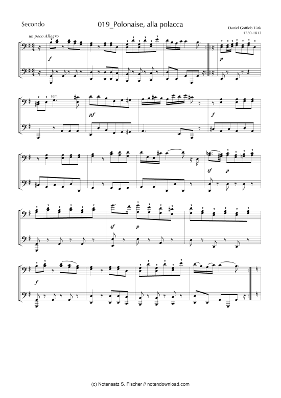 Polonaise alla polacca (Klavier vierh ndig) (Klavier vierh ndig) von Daniel Gottlob T rk (1756-1813) 