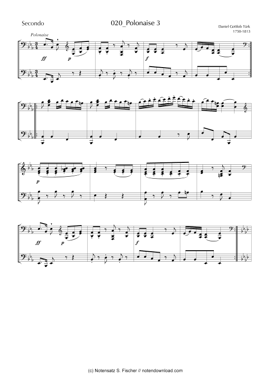 Polonaise (Klavier vierh ndig) (Klavier vierh ndig) von Daniel Gottlob T rk (1756-1813) 