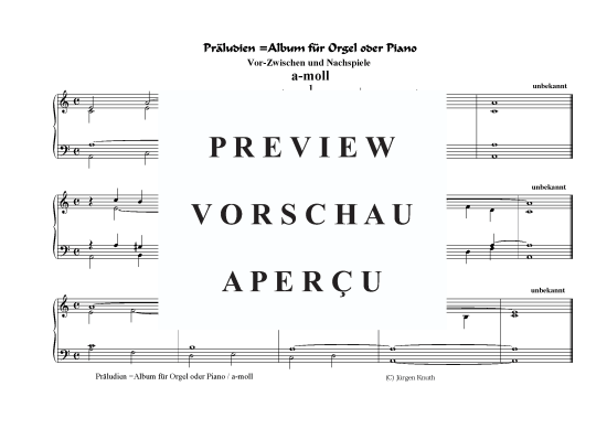 Pr ludien =Album f r Orgel oder Piano (a-moll) (Orgel Klavier Solo) (Orgel Solo) von diverse Komponisten
