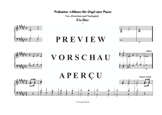 Pr ludien = Album f r Orgel oder Piano (Fis-Dur) (Klavier Solo) (Klavier Solo) von diverse Komponisten