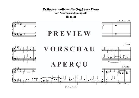 Pr ludien = Album f r Orgel oder Piano (fis-moll) (Klavier Solo) (Klavier Solo) von diverse Komponisten