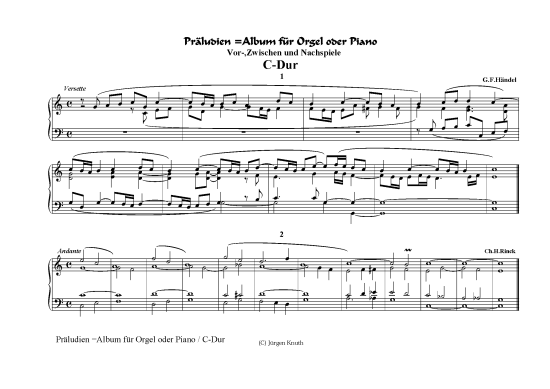 Pr ludien C-Dur (Orgel Klavier Solo) (Klavier Solo) von Album f r Orgel Klavier (22 St cke)