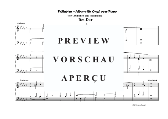 Pr ludien Des-Dur (Orgel Klavier Solo) (Klavier Solo) von Album f r Orgel Klavier (10 St cke)