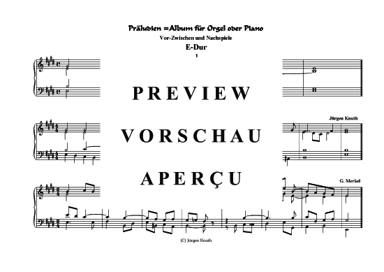 Pr ludien E-Dur (Orgel Klavier Solo) (Klavier Solo) von Album f r Orgel Klavier (20 St cke)