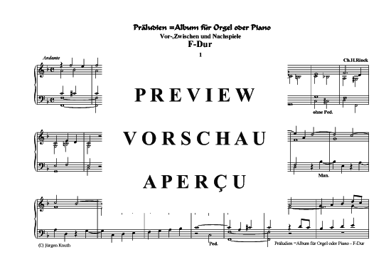 Pr ludien F-Dur (Orgel Klavier Solo) (Klavier Solo) von Album f r Orgel Klavier (26 St cke)