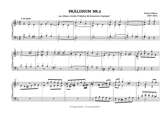 Pr ludien Nr.2 aus 6 leichte Pr ludien f r klassisches Orgelspiel (Orgel Solo) (Orgel Solo) von Robert F hrer 1807-1861