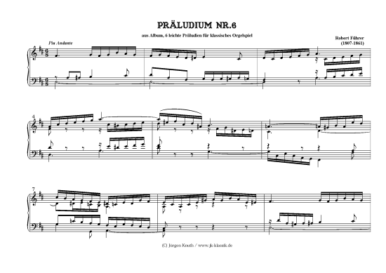 Pr ludien Nr.6 aus 6 leichte Pr ludien f r klassisches Orgelspiel (Orgel Solo) (Orgel Solo) von Robert F hrer 1807-1861