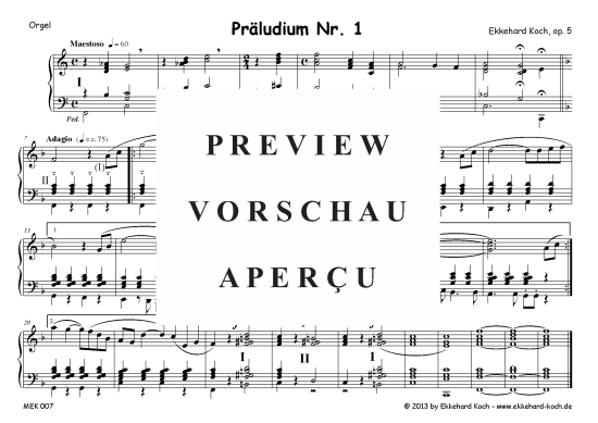 Pr ludium Nr. 1 (Orgel Solo) (Orgel Solo) von Ekkehard Koch