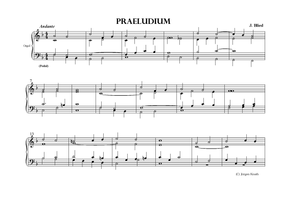 Pr ludium (Orgel Solo) (Orgel Solo) von John Blied