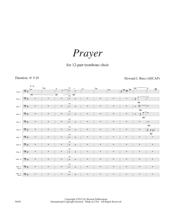 Prayer (12-stimmiger Posaunenchor) (Ensemble (Blechbl ser)) von Howard J. Buss