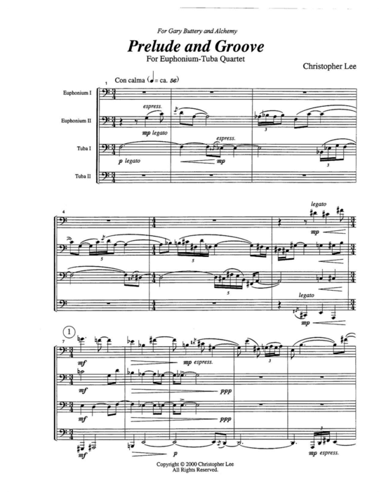 Prelude and Groove (Tuba Quartett EETT) (Quartett (Tuba)) von Christopher Lee