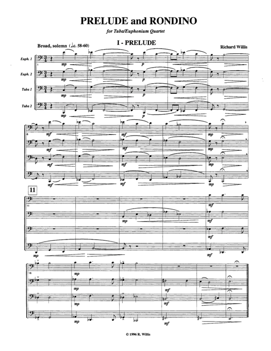 Prelude and Rondino (Tuba Quartett EETT) (Quartett (Tuba)) von Richard Willis