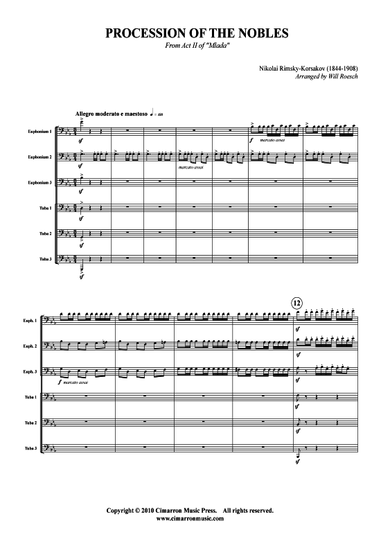 Procession of the Nobles (Tuba-Ensemble EEETTT) (Ensemble (Blechbl ser)) von Nikolai A. Rimski-Korsakow (aus Mlada 2.Akt)