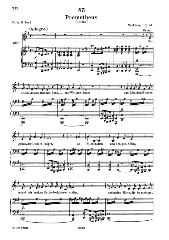 Prometheus D.674 (Gesang tief + Klavier) (Klavier  Gesang tief) von Franz Schubert