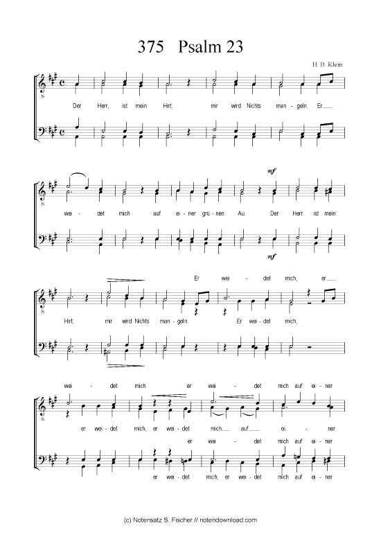 Psalm (M nnerchor) (M nnerchor) von H. B. Klein