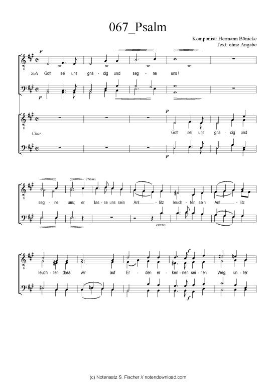 Psalm (M nnerchor) (M nnerchor) von Hermann B nicke 
