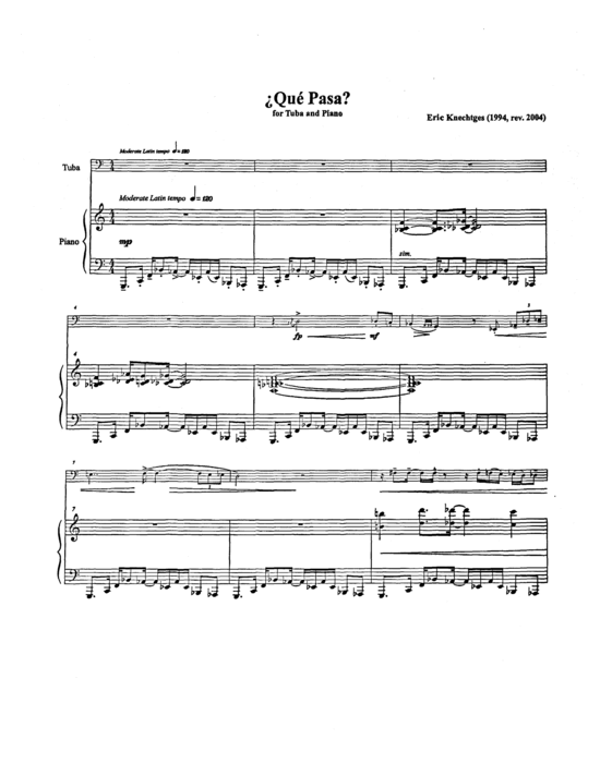 Que Pasa (Tuba + Klavier) (Klavier  Tuba) von Eric Knechtges