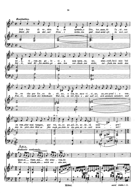 Quella fiamma che m accende (Gesang mittel + Klavier) (Klavier  Gesang mittel) von Benedetto Marcello