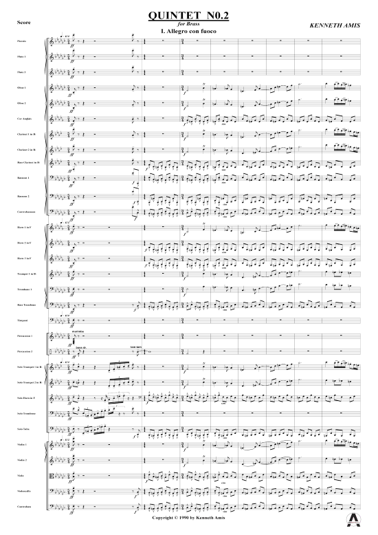 Quintet Nr.2 150 Orchester (Blechbl auml serquintett) (Quintett (Blech Brass)) von Kenneth Amis