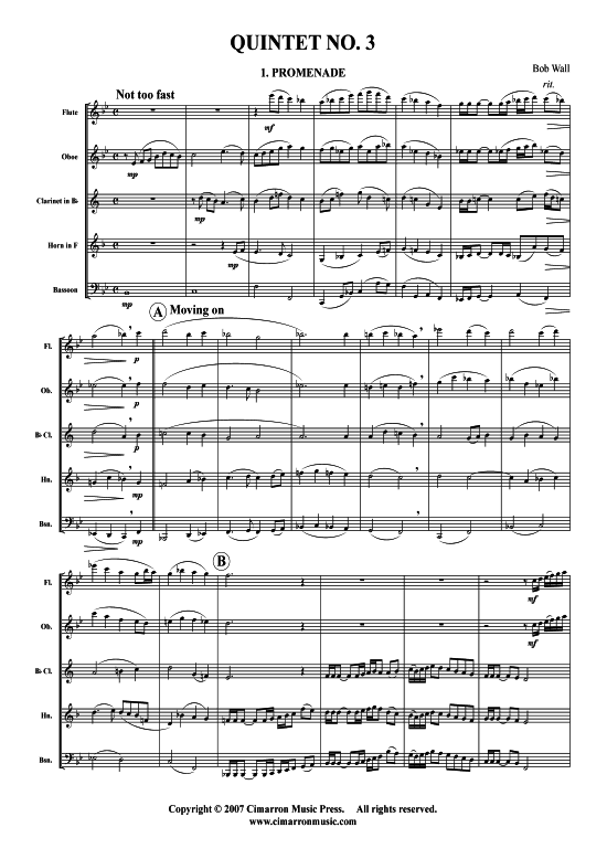 Quintett 3 S auml tze (Holzbl auml ser-Quintett) (Quintett (Holzbl ser)) von Robert Wall