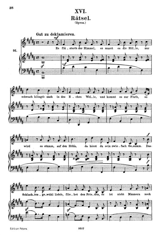 R auml tsel Op.25 No.16 (Gesang hoch + Klavier) (Klavier  Gesang hoch) von Robert Schumann