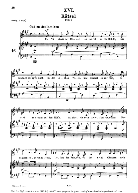 R auml tsel Op.25 No.16 (Gesang mittel + Klavier) (Klavier  Gesang mittel) von Robert Schumann
