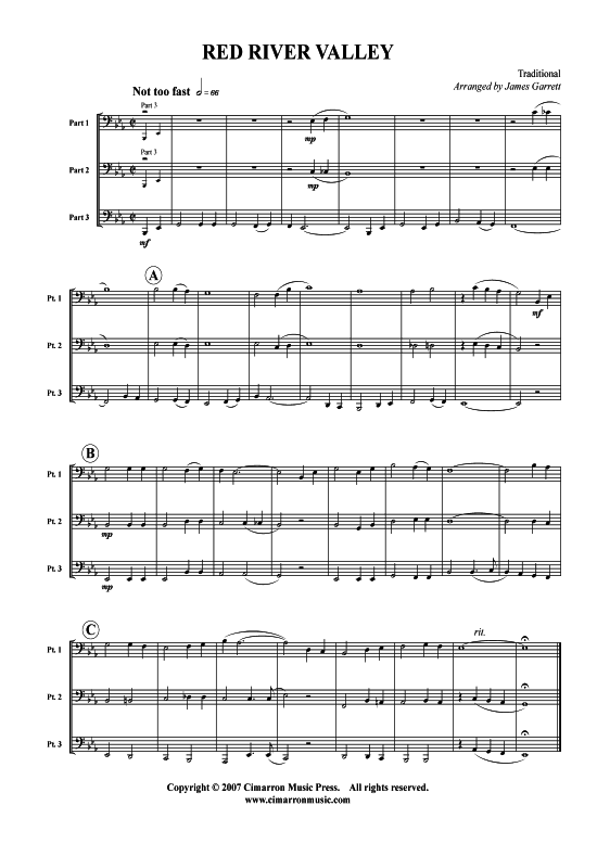 Red River Valley (2x Bariton + Tuba) (Trio (Blech Brass)) von Traditional