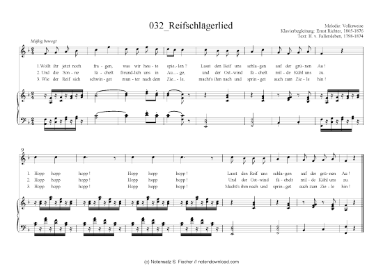 Reifschl gerlied (Klavier + Gesang) (Klavier  Gesang) von Volksweise