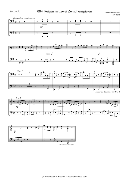 Reigen mit zwei Zwischenspielen (Klavier vierh ndig) (Klavier vierh ndig) von Daniel Gottlob T rk (1756-1813) 