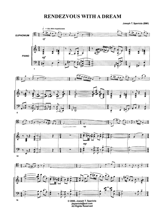 Rendezvous with a Dream (Euphonium + Klavier) (Klavier  Euphonium) von Joseph Spaniola
