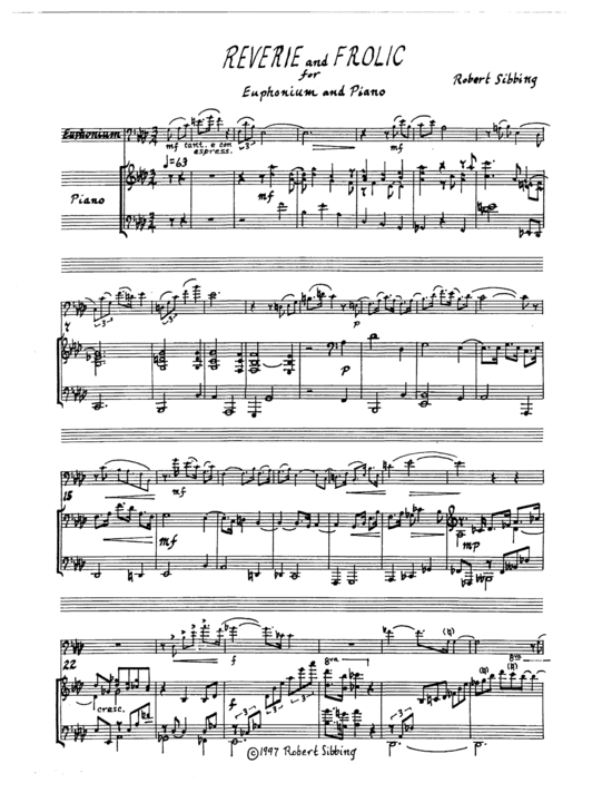 Reverie and Frolic (Euphonium + Klavier) (Klavier  Euphonium) von Robert Sibbing