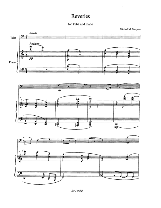 Reveries (Tuba + Klavier) (Klavier  Tuba) von Michael Simpson