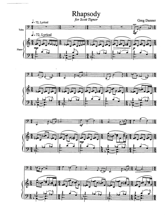 Rhapsody (Tuba + Klavier) (Klavier  Tuba) von Gregory Danner