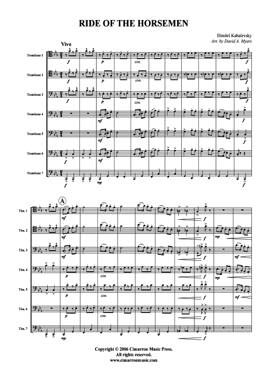 Ride of the Horseman (Posaunen-Ensemble) (Ensemble (Blechbl ser)) von Dmitry Kabalevsky