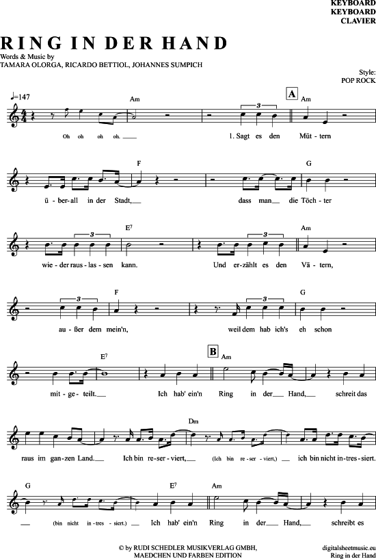 Ring In Der Hand (Keyboard) (Keyboard) von Josh