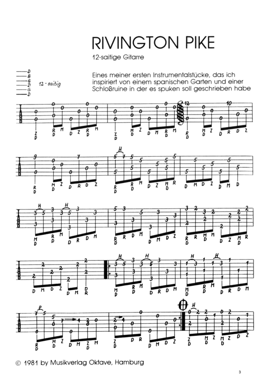 Rivington Pike (Gitarre Solo) (Gitarre) von Vic Abram (engl. Folk-Gitarrist)