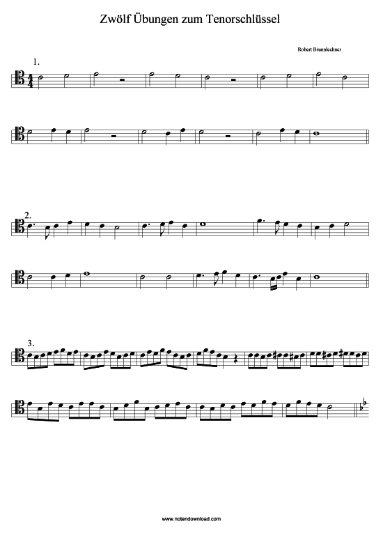 Zw lf bungen zum Tenorschl ssel (Fagott solo) (Fagott) von Robert Brunnlechner